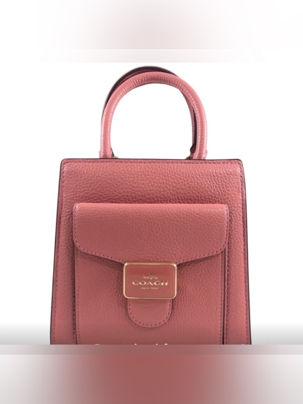 Coach Mini Pepper Crossbody deep mauve Pink pebbled leather